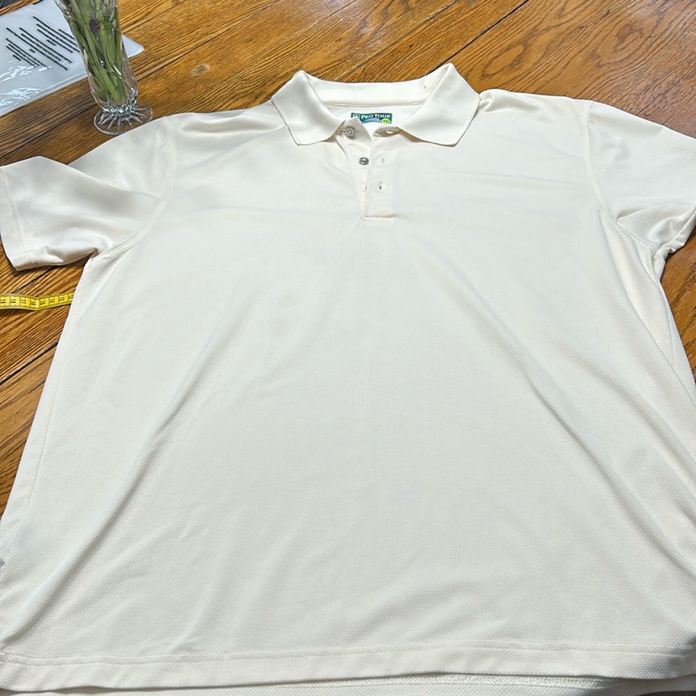 Pro Tour golf polo shirt, polyester, short sleeves. Size XXL. Cream color - Picture 1 of 10